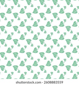 Leaves On Branch Seamless Vector Pattern Design