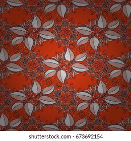 Leaves on colorful background. Vector flat leaves seamless pattern. Design gift wrapping paper, greeting cards, posters and banner design.