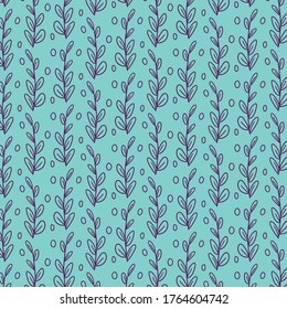 leaves on green pattern template vector design