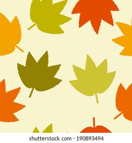 Leaves on a light background, seamless texture