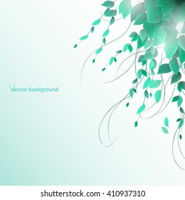leaves on a light background, a soft glow, vector