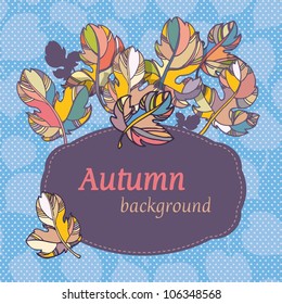 leaves on  light  background. space for text