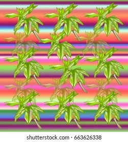 Leaves on a multicolor background