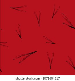 leaves on red velvet