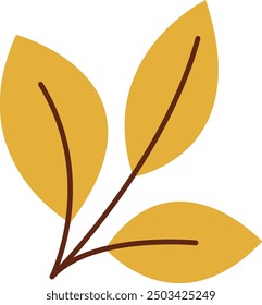 Leaves On Twig Vector Illustration