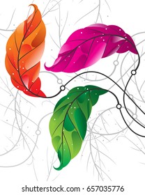 Leaves on white background