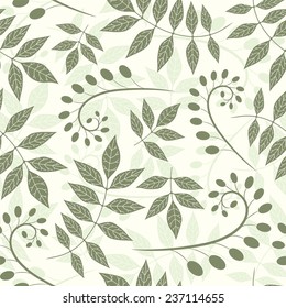 leaves on a white background in seamless pattern