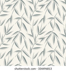 leaves on a white background in seamless pattern