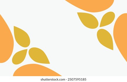 leaves on a white background with space for text. Vector illustration.