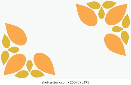 Blätter auf weißem Hintergrund mit Platz für Text. Vektorgrafik.