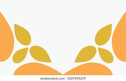 leaves on a white background with space for text. Vector illustration.