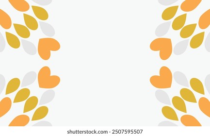leaves on a white background with space for text. Vector illustration.
