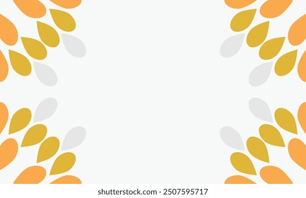 leaves on a white background with space for text. Vector illustration.