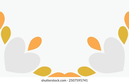 leaves on a white background with space for text. Vector illustration.