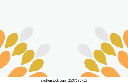 leaves on a white background with space for text. Vector illustration.