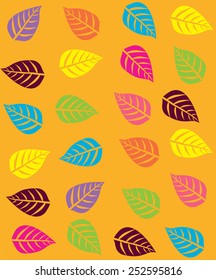 leaves on the yellow background