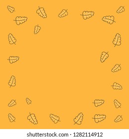 Leaves on a yellow background. Concept - flower delivery. Cartoon vector.