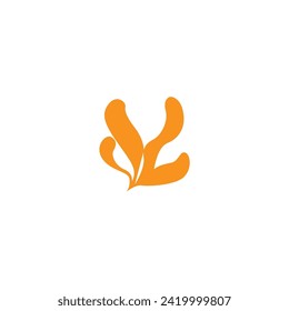 leaves with orange color vector background