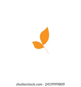 leaves with orange color vector background