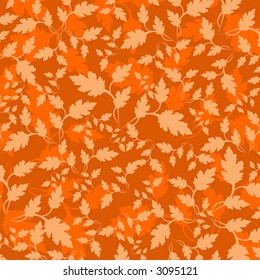 hojas adornadas con fondo naranja (papel pintado)