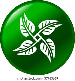 leaves ornamental design button