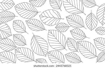 Leaves outline pattern hand drawn vector background, perfect for office, company, school, social media, advertising, sales, printing and more