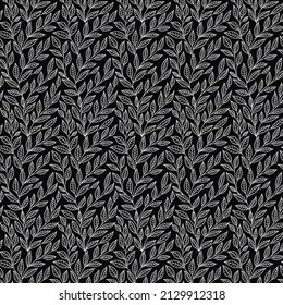 Leaves Outline Seamless Pattern Design Vector Illustration 