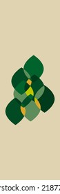 Leaves are painted in seasonal colors