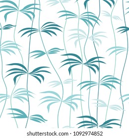 Leaves of palm tree. Exotic pattern. Vector background.