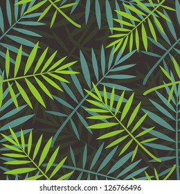 Leaves Of Palm Tree. Seamless Pattern.