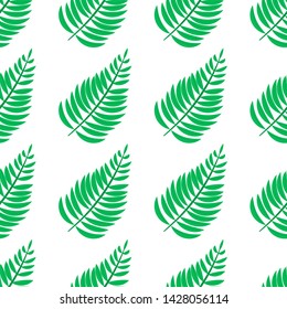 Leaves of palm tree. Seamless pattern. Vector background. Tropical leaves pattern