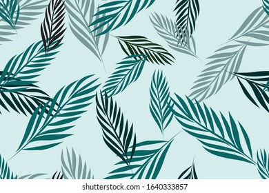 Leaves of palm tree seamless pattern modern design