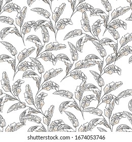 Hojas de palmera.Patrón sin problemas. Fondo vectorial.