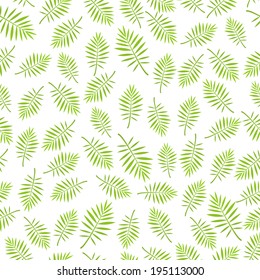 Leaves of palm tree. Seamless pattern.