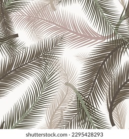 Blätter von Palmen. Nahtloses Muster. Vektorhintergrund. Forest Exotic Illustration auf Weiß