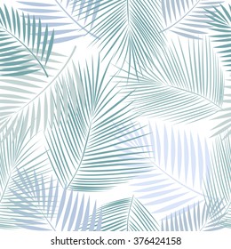 Leaves Of Palm Tree. Seamless Pattern. Vector Background.