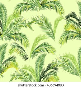 Leaves Palm Tree Seamless Pattern Vector Stock Vector (Royalty Free ...