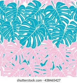 Leaves of palm tree. Seamless pattern. Vector background.