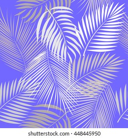Leaves of palm tree. Seamless pattern. Vector background.