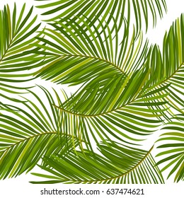 Hojas de palmera. Patrón sin problemas. Fondo vectorial.