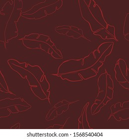 Leaves of palm tree. Vector hand-drawn image.
Seamless pattern.