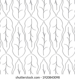 Leaves in pastel pattern, seamless vector background. 