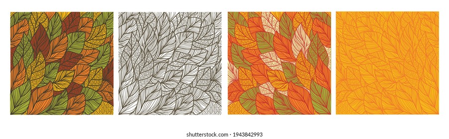 Leaves pattern with autumn palette