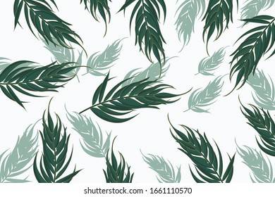 Leaves Pattern background. Endless Background. Seamless