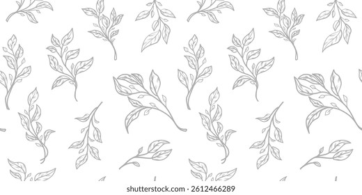 leaves pattern background. green leaves vector pattern background. Green tea leaf seamless pattern. seamless patterns with green leaves of tea.