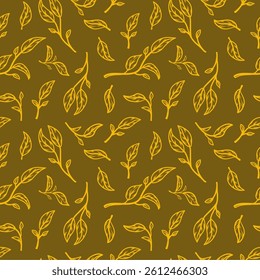 leaves pattern background. green leaves vector pattern background. Green tea leaf seamless pattern. seamless patterns with green leaves of tea.