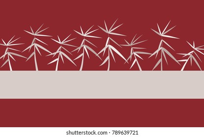 Leaves Pattern. Bamboo Leaves. Beautiful Stems Pattern for Textile, Paper, Wallpaper, Tile, Fabric. Leaves Background. Bamboo Twigs. Twigs Pattern on Red Background. Bamboo Abstraction.