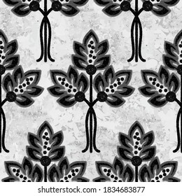 Patrón de hojas. Antecedentes blancos, negros y grises. Papel de escritorio, tela, azulejos