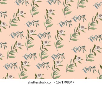 leaves pattern with blue and green color. pink background