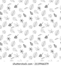 Leaves pattern coloring page use for KDP interior design